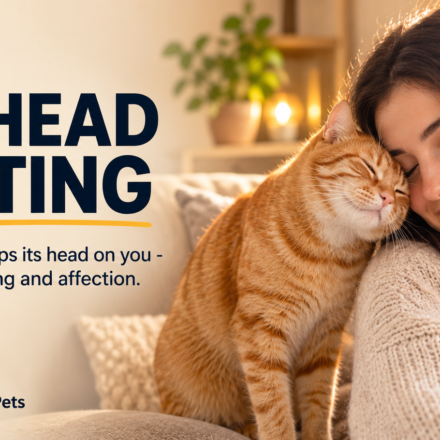 Cat head bunting - orange tabby cat pressing its head against owner's cheek