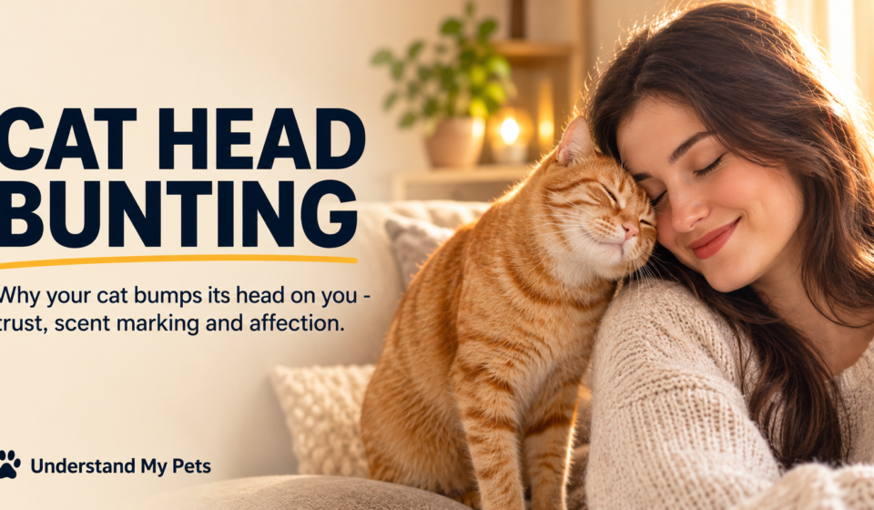Cat head bunting - orange tabby cat pressing its head against owner's cheek